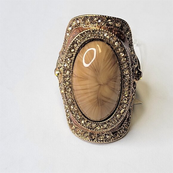 VINTAGE Large Fashion Oval Ring - Picture 3 of 11